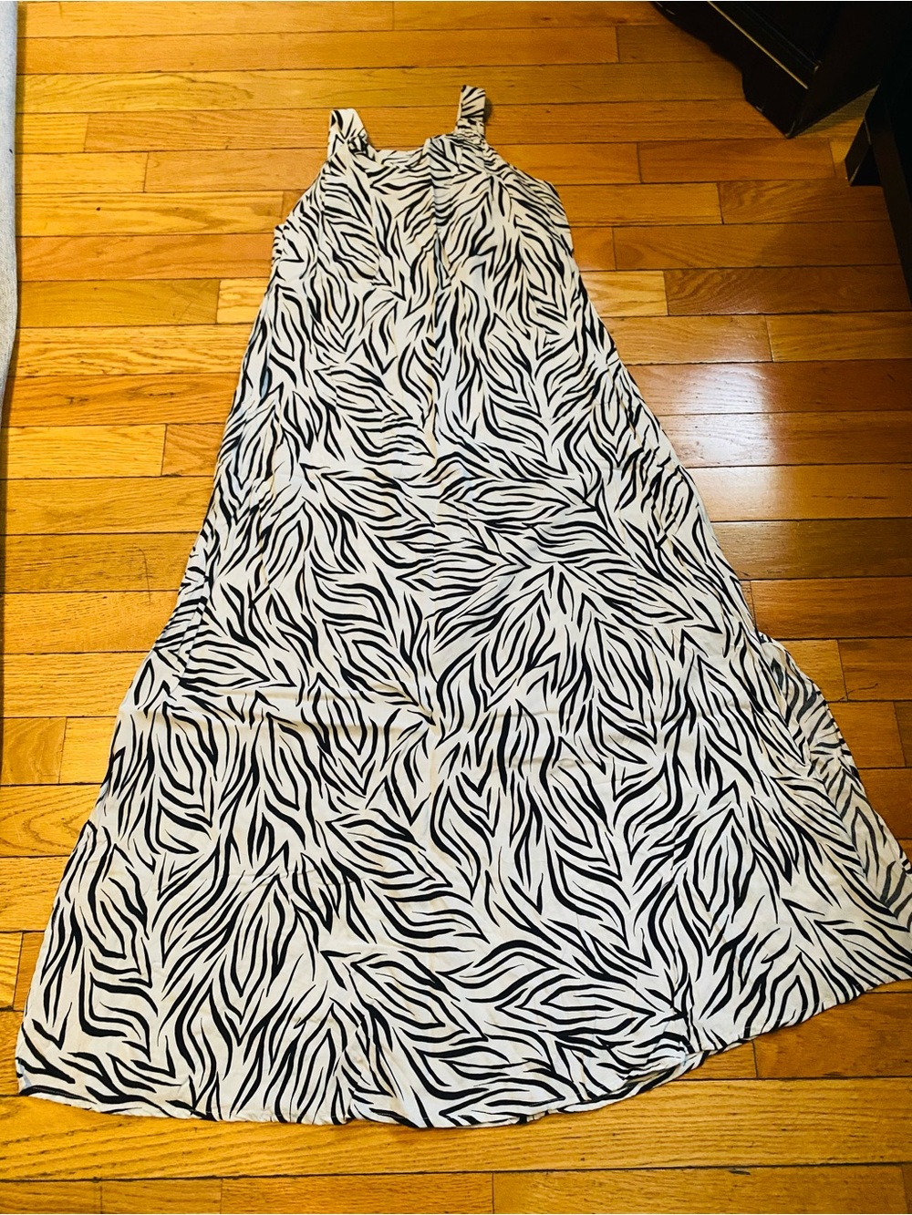 Vince Camuto Black and White Zebra Print Maxi Dress